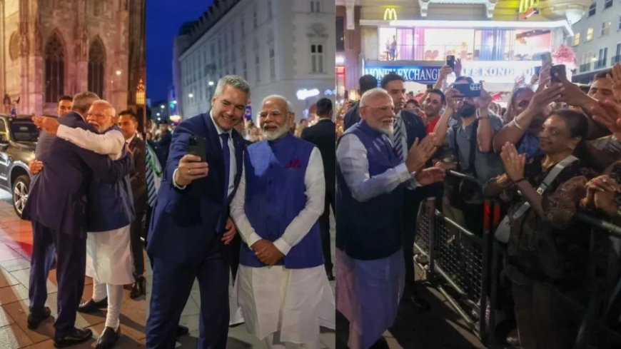 PM Modi Austria Visit: PM मोदी का ऑस्ट्रिया में जोरदार स्वागत, चांसलर कार्ल नेहमर ने लगाया गले और खींची सेल्फी