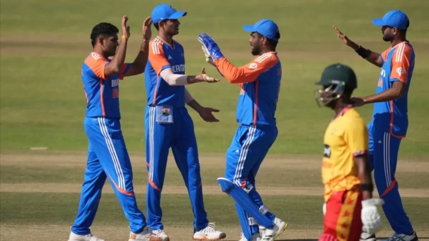 IND vs ZIM: टीम इंडिया ने पांचवें टी20 मैच में जिम्बाब्वे को 42 रनों से हराया- 4-1 से सीरीज अपने नाम की।