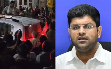 Haryana Election 2024: दुष्यंत चौटाला के काफिले पर हुआ हमला, अज्ञात लोगों ने गाड़ी के शीशे तोड़े
