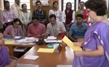 Priyanka Gandhi News: पहली बार प्रियंका गांधी चुनावी मैदान में, वायनाड से भरा पर्चा