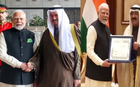 PM Modi In Kuwait:कुवैत में पीएम मोदी को मिला सबसे बड़ा सम्मान- 'द ऑर्डर ऑफ मुबारक अल कबीर'