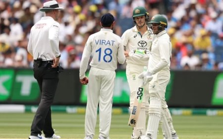 IND vs AUS:मेलबर्न टेस्ट में विराट और कॉन्स्टस के बीच लड़ाई, 19 साल के खिलाड़ी ने विराट को मारा कंधा