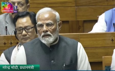 PM Modi In Lok Sabha:हमने गरीब को झूठे नारे नहीं बल्कि सच्चा विकास दिया- PM मोदी का लोकसभा में संबोधन