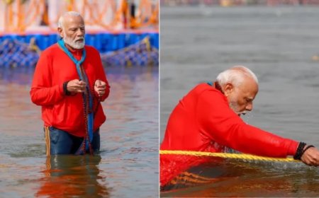 Mahakumbh 2025:हाथ में रुद्राक्ष की माला और भगवा टीशर्ट, महाकुंभ में PM मोदी का दिव्य संगम स्नान