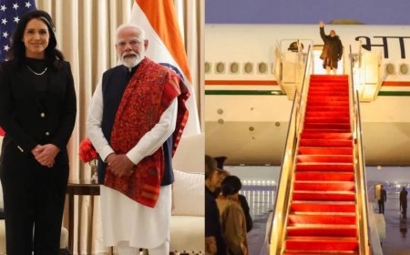 PM Modi America Tour:PM मोदी का US पहुंचने पर जोरदार स्वागत, तुलसी से मिले, ट्रंप से भी होगी मुलाकात