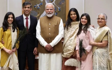 PM Modi And Rishi Sunak:PM मोदी से ऋषि सुनक ने परिवार के साथ की मुलाकात, प्रधानमंत्री ने शेयर की तस्वीरें