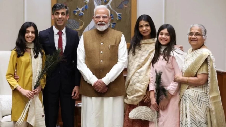 PM Modi And Rishi Sunak:PM मोदी से ऋषि सुनक ने परिवार के साथ की मुलाकात, प्रधानमंत्री ने शेयर की तस्वीरें