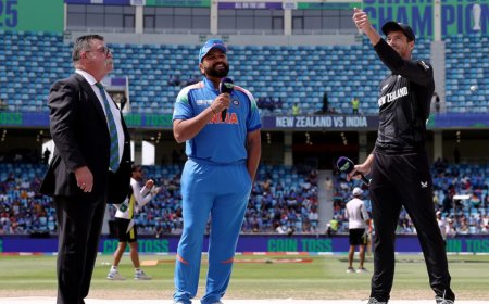 IND vs NZ Final:CT फाइनल में न्यूजीलैंड ने टॉस जीतकर बल्लेबाजी का फैसला किया- देखें प्लेइंग 11