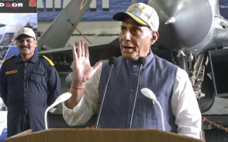 Rajnath Singh:'हो सकता है कि इस बार ओपनिंग नेवी के हाथों हो', INS विक्रांत से राजनाथ ने दिया संदेश