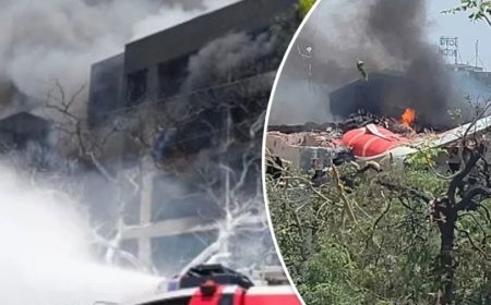Ahmedabad Plane Crash:अहमदाबाद में एअर इंडिया का प्लेन क्रैश, लंदन जा रही फ्लाइट में सवार थे 242 यात्री