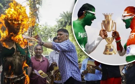 IND vs PAK:भारत-पाकिस्तान मैच को लेकर विरोध- सड़कों पर उतरी शिवसेना, AAP ने फूंका पुतला...