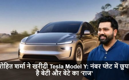 Tesla Model Y:रोहित शर्मा ने खरीदी Tesla Model Y: नंबर प्लेट में छुपा है बेटी और बेटे का ‘राज’
