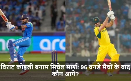 IND vs AUS:विराट कोहली बनाम मिचेल मार्श: 96 वनडे मैचों के बाद कौन आगे?
