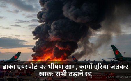 Dhaka Airport Fire:ढाका एयरपोर्ट पर भीषण आग, कार्गो एरिया जलकर खाक; सभी उड़ानें रद्द