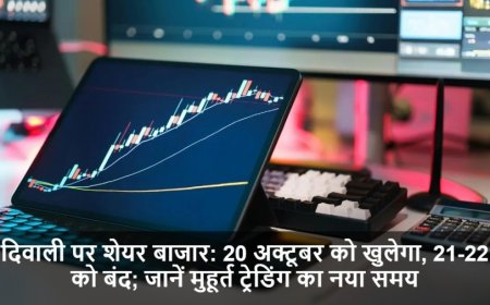 Stock Market Holidays:दिवाली पर शेयर बाजार: 20 अक्टूबर को खुलेगा, 21-22 को बंद; जानें मुहूर्त ट्रेडिंग का नया समय