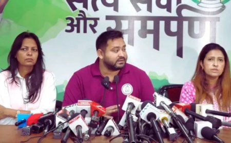 तेजस्वी के बड़े चुनावी ऐलान:जीविका दीदी, संविदाकर्मी होंगे स्थायी, हर परिवार को मिलेगी सरकारी नौकरी; गठबंधन विवाद पर बोले- कल बात करेंगे