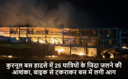 Kurnool Bus Accident:कुरनूल बस हादसे में 25 यात्रियों के जिंदा जलने की आशंका, बाइक से टकराकर बस में लगी आग