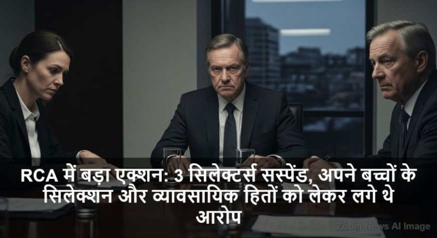 RCA Selection Scam:RCA में बड़ा एक्शन: 3 सिलेक्टर्स सस्पेंड, अपने बच्चों के सिलेक्शन और व्यावसायिक हितों को लेकर लगे थे आरोप