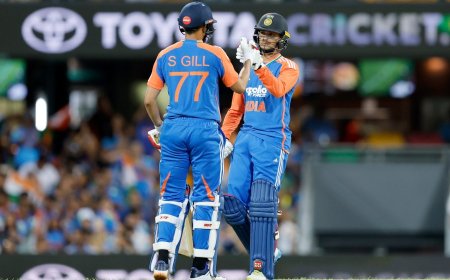 IND vs AUS:ब्रिस्बेन में भारत-ऑस्ट्रेलिया टी-20 मैच बारिश से रुका; अभिषेक-गिल की शानदार शुरुआत