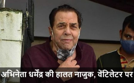 Dharmendra Health:अभिनेता धर्मेंद्र की हालत नाजुक, वेंटिलेटर पर; सनी देओल की टीम ने अफवाह बताया