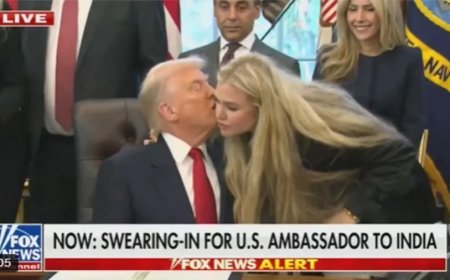 Donald Trump Kiss:डोनाल्ड ट्रंप ने ओवल ऑफिस में एरिका किर्क को किया 'किस', वायरल वीडियो से मचा बवाल