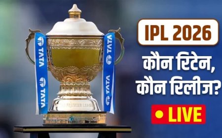 IPL Retention List:आईपीएल 2026 में सभी टीमों के रिटेन और रिलीज खिलाड़ियों की लिस्ट