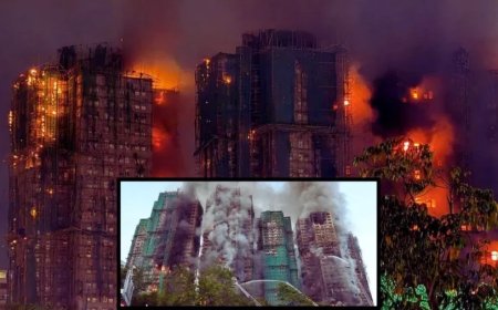 Hong Kong Fire:हॉन्गकॉन्ग अग्निकांड: ताई पो में भीषण आग से 44 की मौत, 279 घायल; 35 मंजिला इमारतों में फैली लपटें