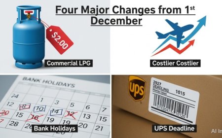 Big Changes From 1 Dec:1 दिसंबर से हुए चार बड़े बदलाव: कॉमर्शियल LPG सस्ता, हवाई ईंधन महंगा, बैंकों में छुट्टियां और UPS डेडलाइन