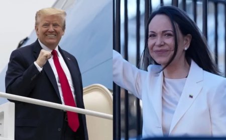US-Venezuela Conflict:मचाडो ने ट्रंप को सौंपा अपना नोबेल शांति पुरस्कार, वेनेजुएला के भविष्य पर हुई चर्चा
