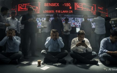 :शेयर बाजार में हाहाकार: सेंसेक्स 150 अंक लुढ़का, निवेशकों के 15 लाख करोड़ डूबे