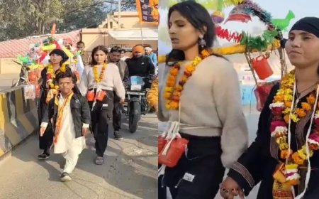 बुलंदशहर: मुस्लिम महिला उजमा खान ने लोकेंद्र से विवाह हेतु शुरू की कांवड़ यात्रा