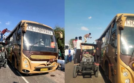 बालोतरा सड़क हादसा: ट्रेलर से टकराई बस, 6 यात्रियों की मौत।