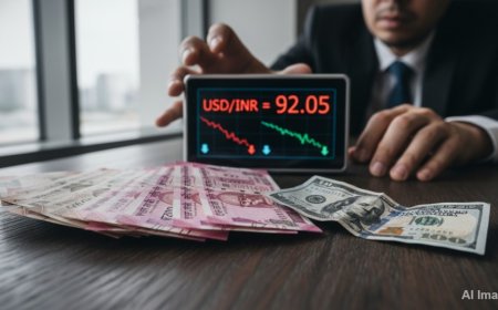 भारतीय रुपया रिकॉर्ड निचले स्तर पर, डॉलर के मुकाबले 92.05 पर पहुंचा
