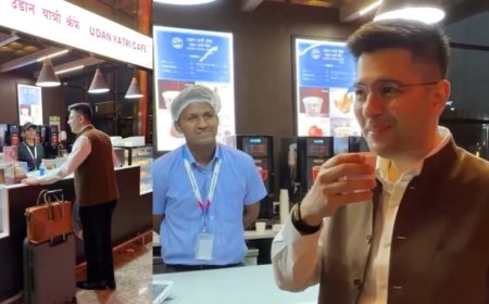 राघव चड्ढा ने मुंबई एयरपोर्ट पर 10 रुपये में पी चाय, साझा किया वीडियो