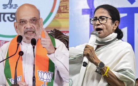 बंगाल में अमित शाह का धुआंधार प्रचार, ममता बनर्जी ने 'बाहरी' मुद्दे से किया पलटवार