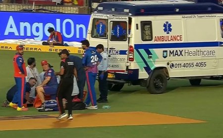 DC vs PBKS: कैच पकड़ते समय लुंगी एन्गिडी के सिर में लगी गंभीर चोट, एंबुलेंस से अस्पताल ले जाया गया
