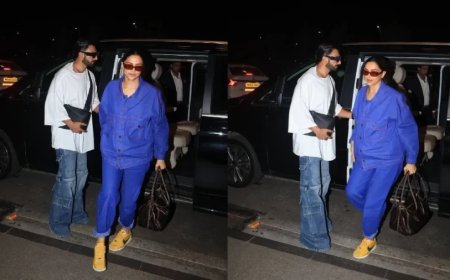 दीपिका पादुकोण-रणवीर सिंह एयरपोर्ट पर स्पॉट: प्रेग्नेंसी के बाद पहली झलक, दिखा बेबी बंप