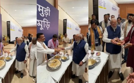 पीएम मोदी ने तोड़ा नेहरू का रिकॉर्ड: भारत मंडपम में एनडीए नेताओं को खिलाई झालमुरी