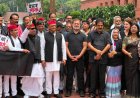 विपक्षी सांसदों का काले कपड़ों में संसद में प्रदर्शन, छात्रों के मुद्दों पर सरकार को घेरा