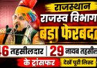 राजस्थान राजस्व विभाग में बड़ा फेरबदल: 46 तहसीलदार और 29 नायब तहसीलदारों के तबादले