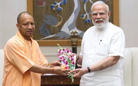 सीएम योगी आदित्यनाथ ने पीएम नरेंद्र मोदी से की मुलाकात, यूपी के विकास पर हुई चर्चा