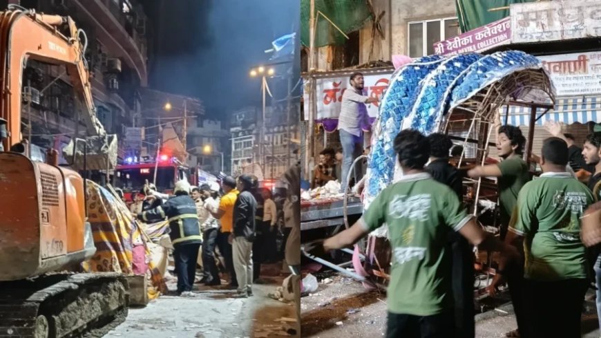 मुंबई में भुलेश्वरचा राजा आगमन के दौरान हादसा, मूर्ति गिरने से 2 की मौत और 5 घायल