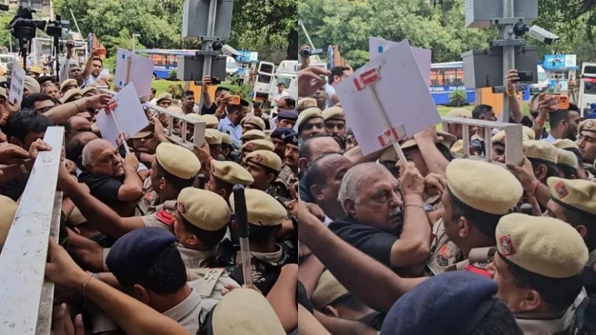 हरियाणा विधानसभा: कांग्रेस विधायकों की पुलिस से झड़प, हुड्डा बोले- मेरे साथ हुई धक्का-मुक्की
