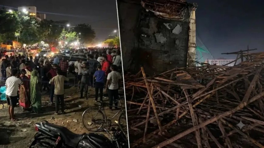 गांधीनगर में निर्माणाधीन इमारत का स्लैब गिरा, 15 मजदूर मलबे में दबे