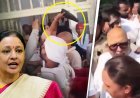 यूपी कांग्रेस कार्यालय में भारी हंगामा: आराधना मिश्रा और अजय राय के समर्थकों में चले जूते-चप्पल