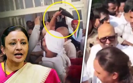 यूपी कांग्रेस कार्यालय में भारी हंगामा: आराधना मिश्रा और अजय राय के समर्थकों में चले जूते-चप्पल