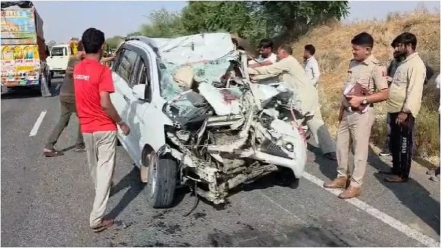 चूरू में दर्दनाक सड़क हादसा कार और ट्रेलर की भिड़ंत में 6 लोगों की मौत
